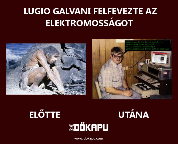 Lugio Galvani felfevezte az elektromosságot
title=
